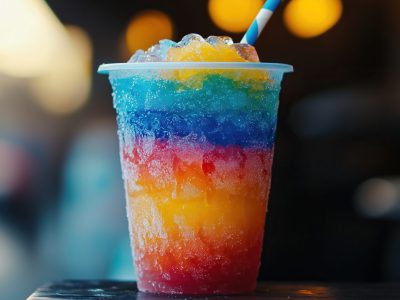 ice slushy in a plastic cup ice slushy in a plastic cup